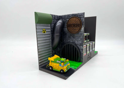 Soda Coaster® Itsy Bitsy Deluxe TMNT Inspired Display for Funko® Bitty Pop and Rides