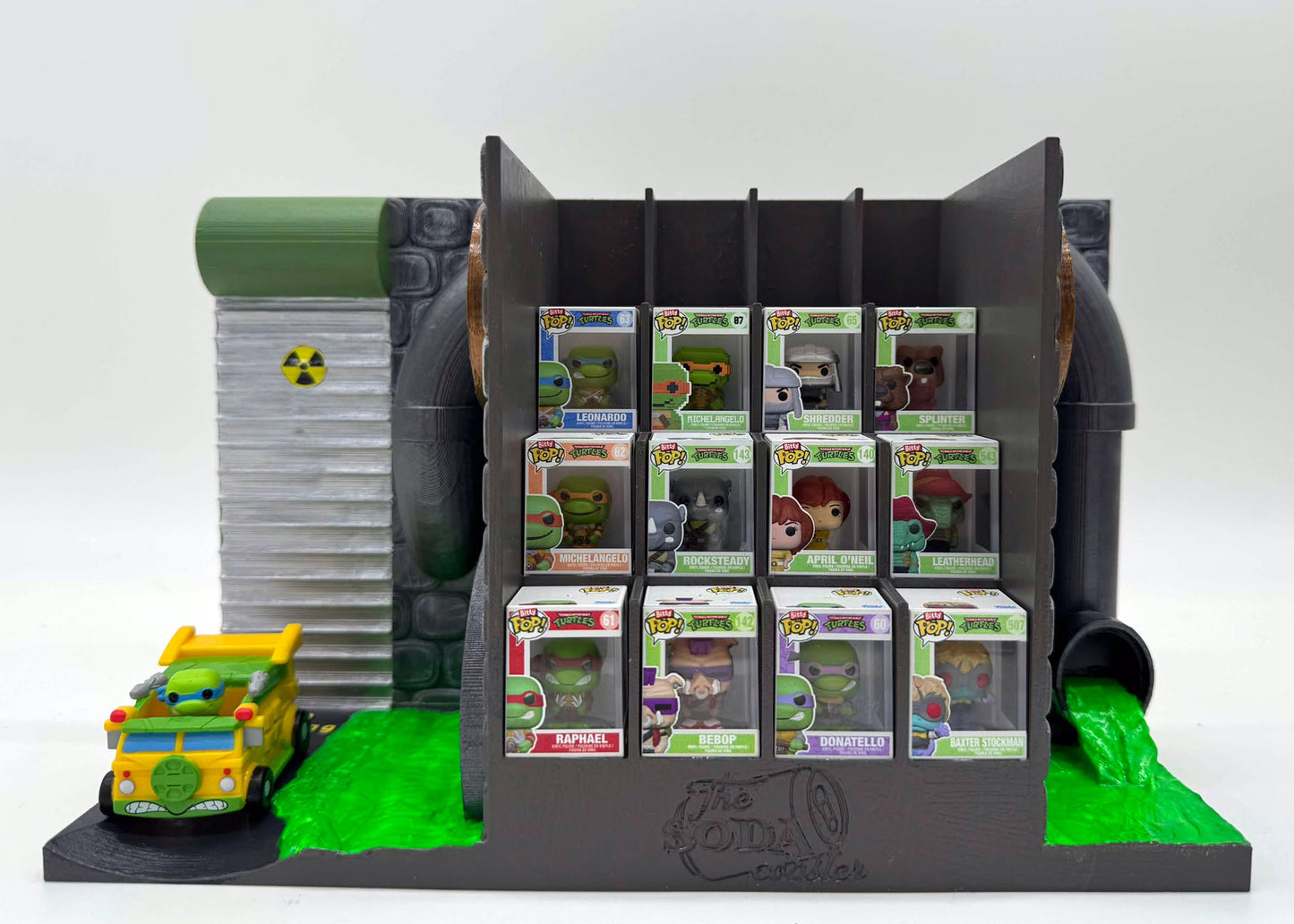 Soda Coaster® Itsy Bitsy Deluxe TMNT Inspired Display for Funko® Bitty Pop and Rides