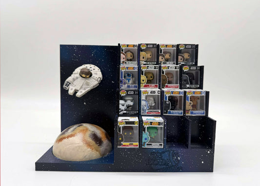 Soda Coaster® Itsy Bitsy Deluxe Star Wars® Galaxy Inspired Display for Funko® Bitty Pops and Rides